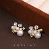 Light luxury high-end sense exquisite pearl temperament stud earrings zircon niche design sense versatile earrings fashion gentle earrings