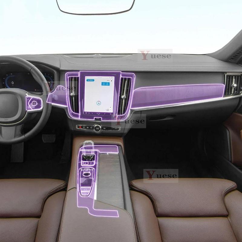 For Volvo S90 B5 -2024 car navigation screen protector invisible transparent film TPU interior film Stickers