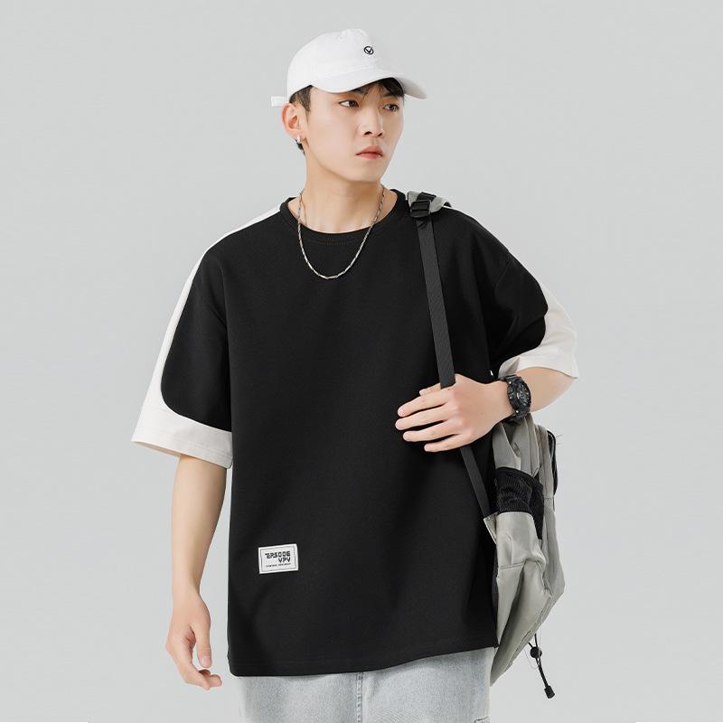Herr Sommar Casual Lös Mode Bokstavstryck Bekväm Rund Hals Kortärmad T-shirt Topp
