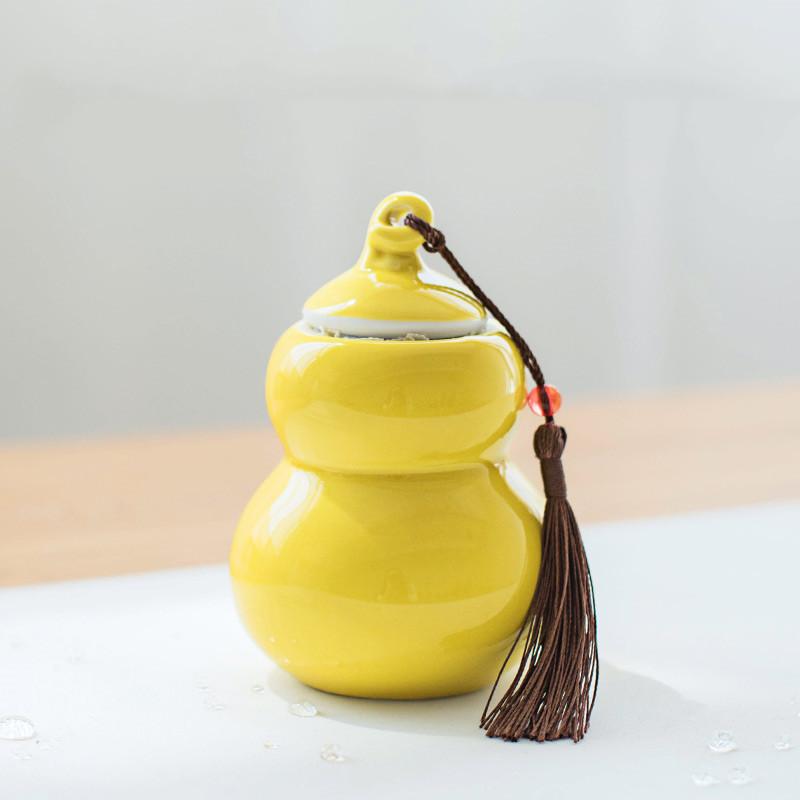 Portable Color celadon gourd tea caddy sealed storage tank travel Tea Boxes Ceramic tea tin containers coffee canister Candy jar