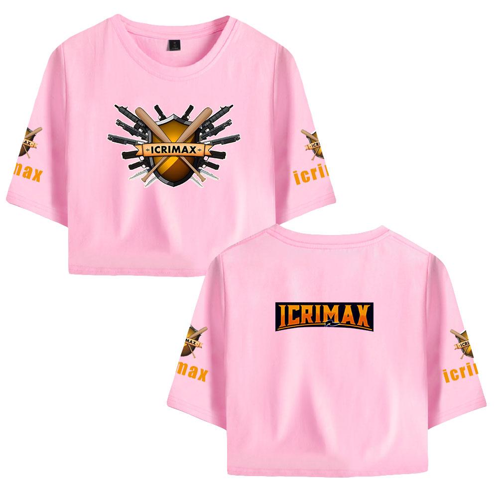 Icrimax Letter Printed Girl Tee Shirt Summer Crop Tops Soft Tshirt Popular Slim Lovely Tees Slim Fitness Short Sleeved