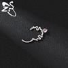 ZS 1 PC 16G Stainless Steel Nose Rings Cubic Zircon Septum Piercing Rose Snake Shape Ear Stud Helix Cartilage Piercings Jewelry