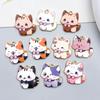 Colorful Enamel Alloy Cat Charms for DIY Bracelets - Set of 10