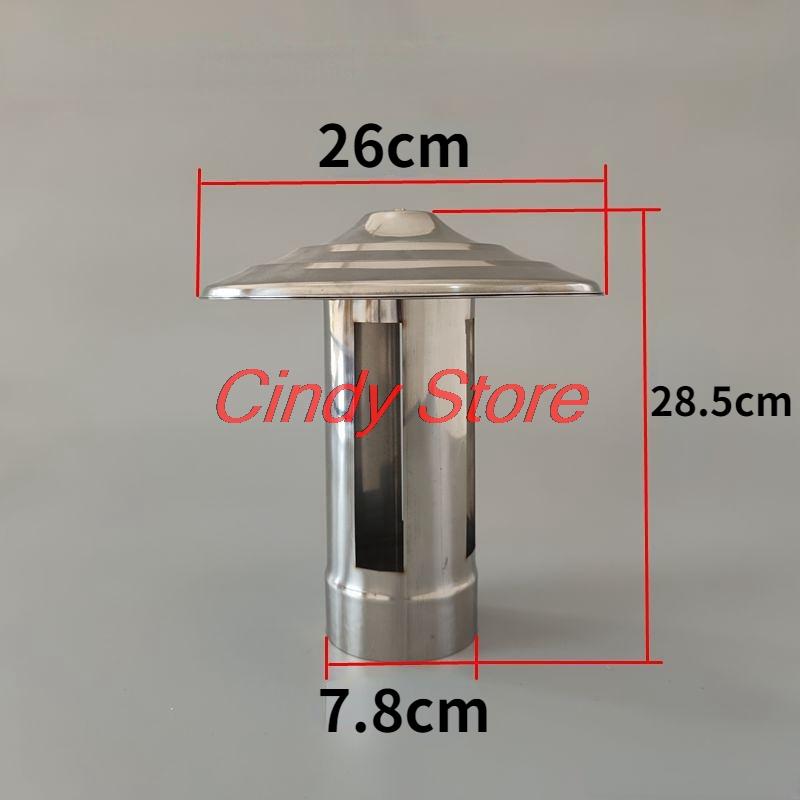 Rain cap stainless steel stove pipe chimney cap flue liner cap chimney cowl duct rain cap terminal firewood heating stove parts diameter 7.8cm
