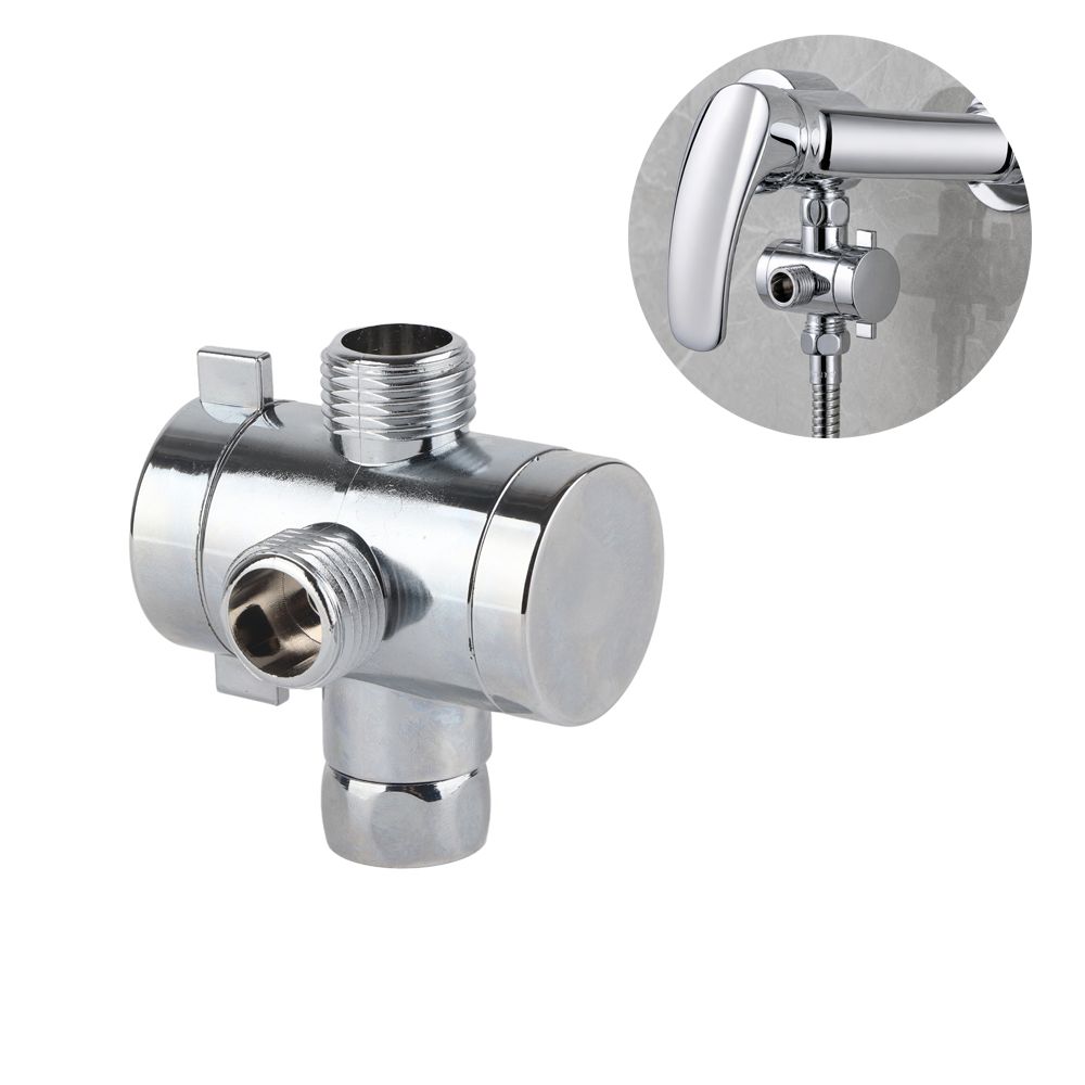 Chrome Finished 3 Way Shower Diverter G1/2 Inch Thread Bidet Diverter Valve Bathroom Use
