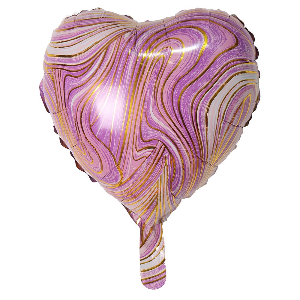 18inch Agate Love Peach Heart Balloons Birthday Wedding Party Decoration Colorful Cloud Pattern Pentagram Aluminum Foil Balloon