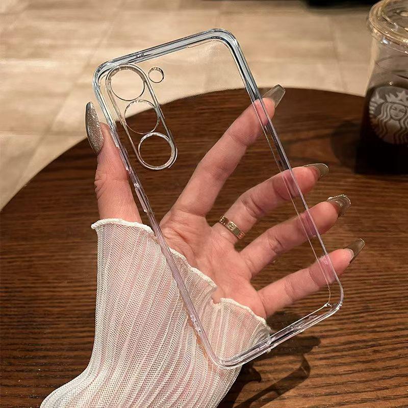 Hohe Klare Silikon Handyhülle für Samsung Galaxy S24 S25 S23 S22 S21 Plus S24 FE S25 edge Ultra Dünne Transparente Abdeckhülle