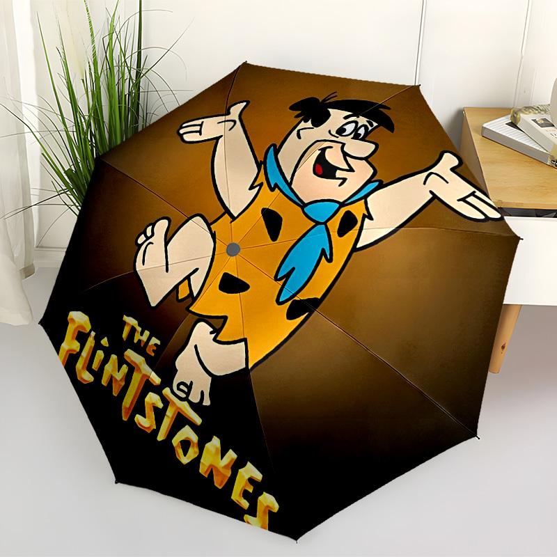 

1pc Flintstones StoneAge Automatic Folding Umbrella, Compact 8-Rib Design, Durable Plastic & Iron, Lightweight for Outdoor Daily Use, a0929138
