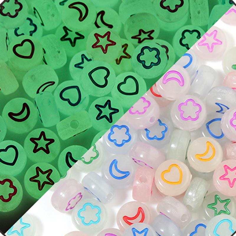 100Pcs Acrylic Flat Letter Beads Alphabet Round Smile Spacer Loose Bead For Diy Jewelry Bracelet Charm Supplies