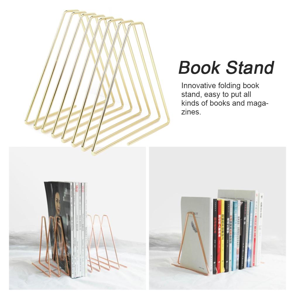 Innovative Desktop Flexible Folding Metal Bookend Book Stand Holder for School