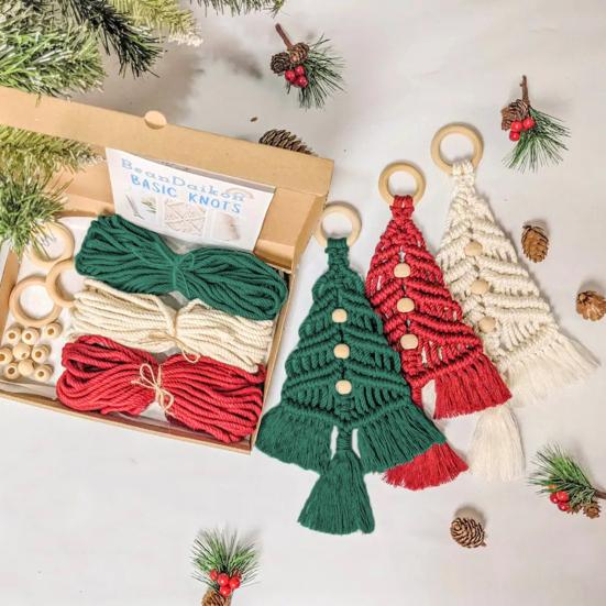 Cotton Rope Christmas Hanging Ornament Bohemia Hand Woven Wall Hanging Decoration