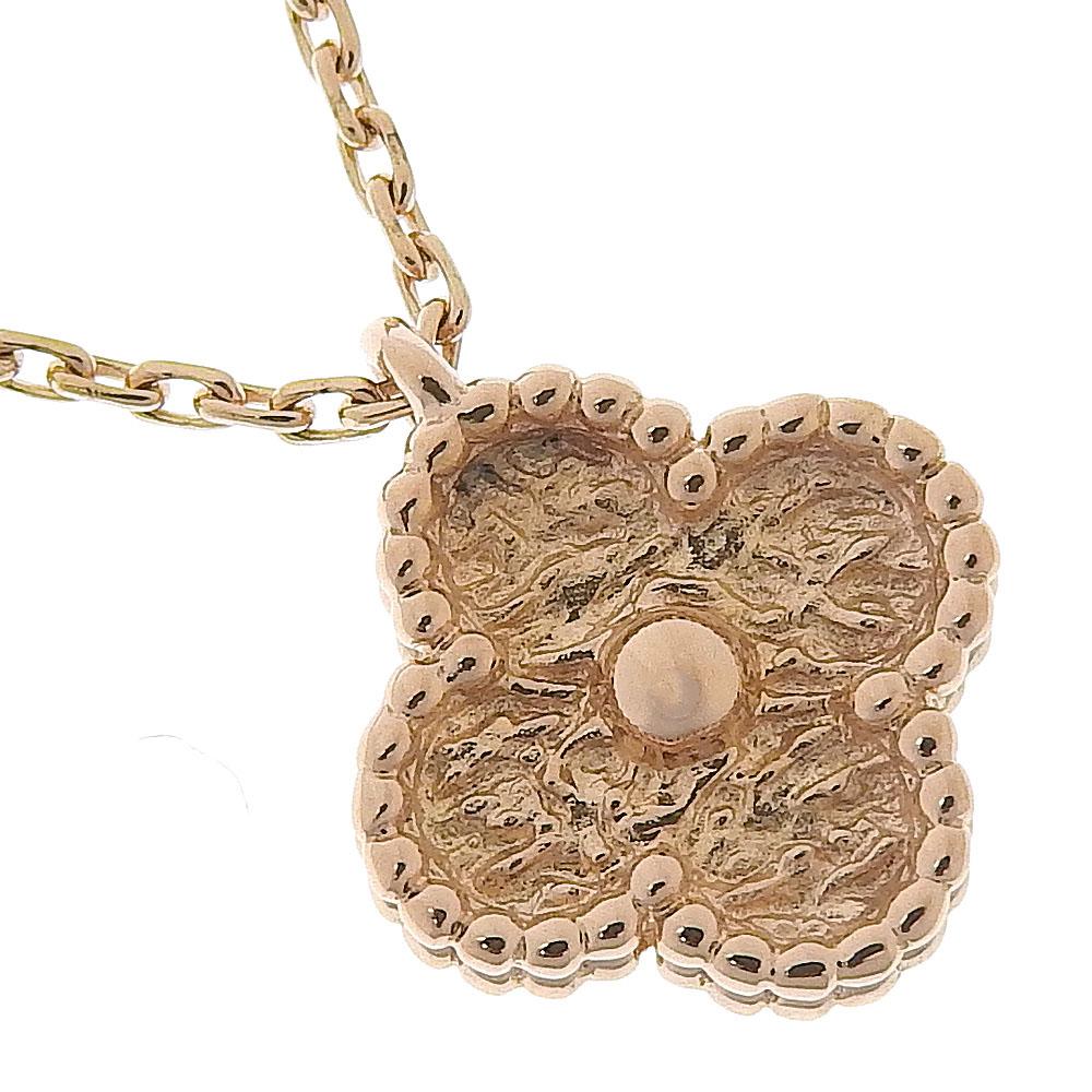 Van Cleef & Arpels Sweet Alhambra Necklace K18 Pink Gold Clover 3g Women Used