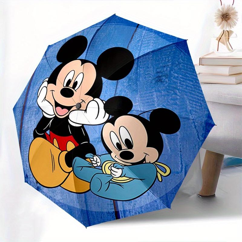1pc Mickey Mouse,Classic Cartoon Automatic Folding Umbrella: Compact 8-Bone Design Cartoon Outdoor Travel Companion, Business Umbrella, Chri