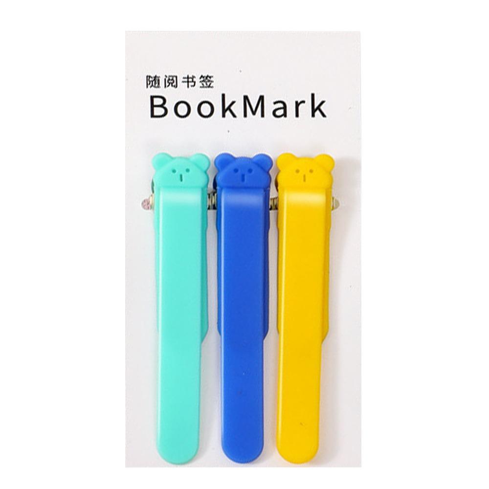 

3PCS Cartoon Bear Smart Bookmark Staionery Supplies Book Divided Clip Creative Book Mark Students