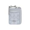 Coach Signature 11 Logo Design Coated Canvas Card Case Mini Women Card Case Blue CBL78-SVNB9