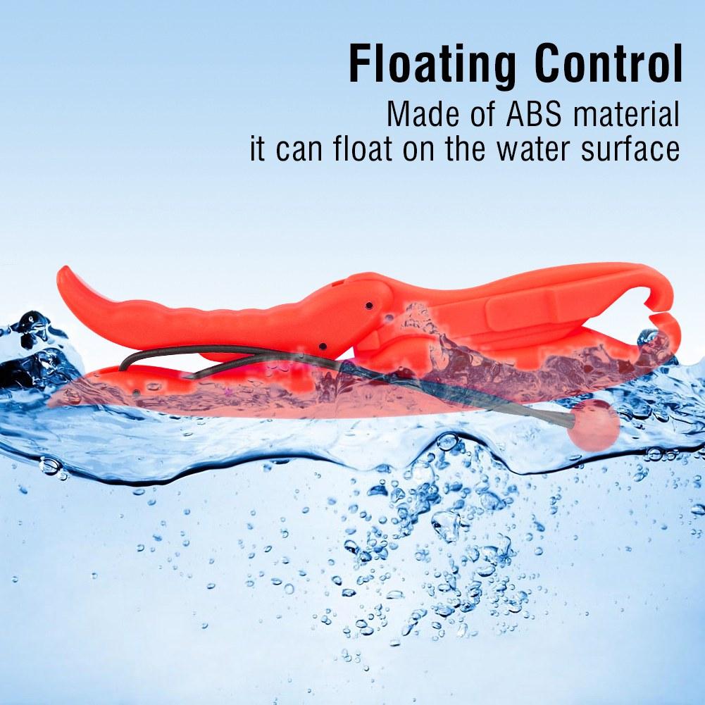 Durable Floating Fish Lip Grip Gripper Grabber with Elastic Lanyard Fishing Tackle(Red L)