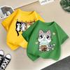Kinder T-Shirt Katze Aufdruck Kinder 100% Baumwolle Kleidung Oberteile 2-13J Locker geschnitten Lässig Rundhalsausschnitt Kurzarm T-Shirt