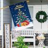 Merry Christmas Double-Sided Garden Flag , Snowflake & Tree Design, Durable Polyester, Perfect for Outdoor Yard Decor