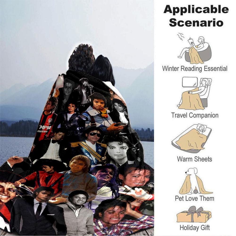 1Pc Michael Jackson'S Legacy Blanket Soft Throw Blanket For Home Bedroom Bed Sofa Travel Office Solid Christmas Blanket