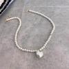 Elegant Faux Pearls Necklace Elegant  Lovely Heart Pendant Neckchain