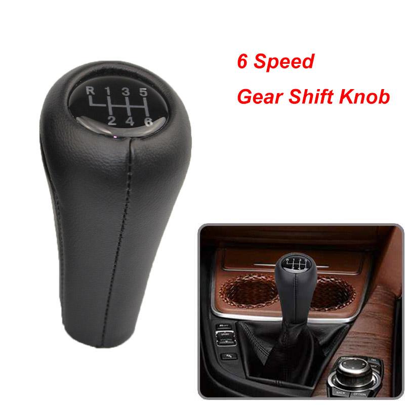 5/6 Speed Manual Car Gear Shift Lever Knob PU Leather Shifter for BMW E30 E32 E34 E36 E38 E39 5 SERIES E60 E61 Interior Replacement