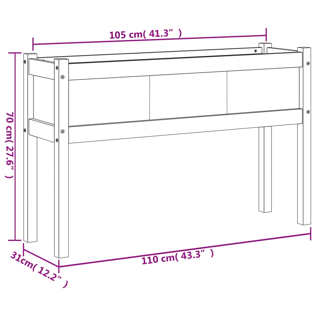 Planter Box 2 pcs with Legs Solid Wood Douglas Fir