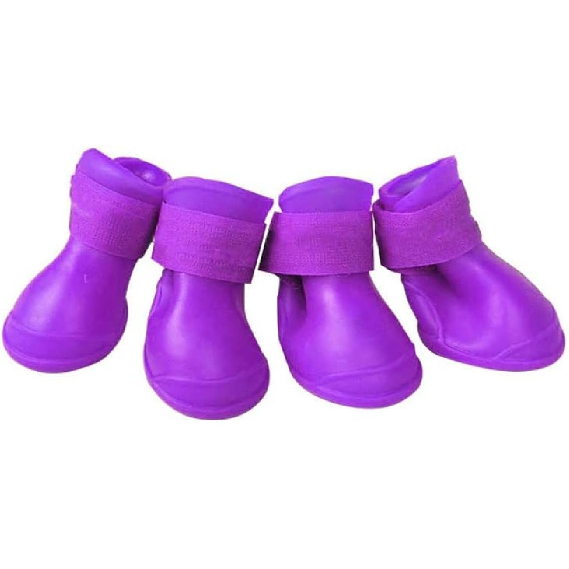 Ejoyous Собачьи ботинки, Милые силиконовые ботинки для собак, Нескользящие мягкие силиконовые дождевики для собак, для щенков, Терьеров, Померанцев, Бишонов (Желтый М) Purple S