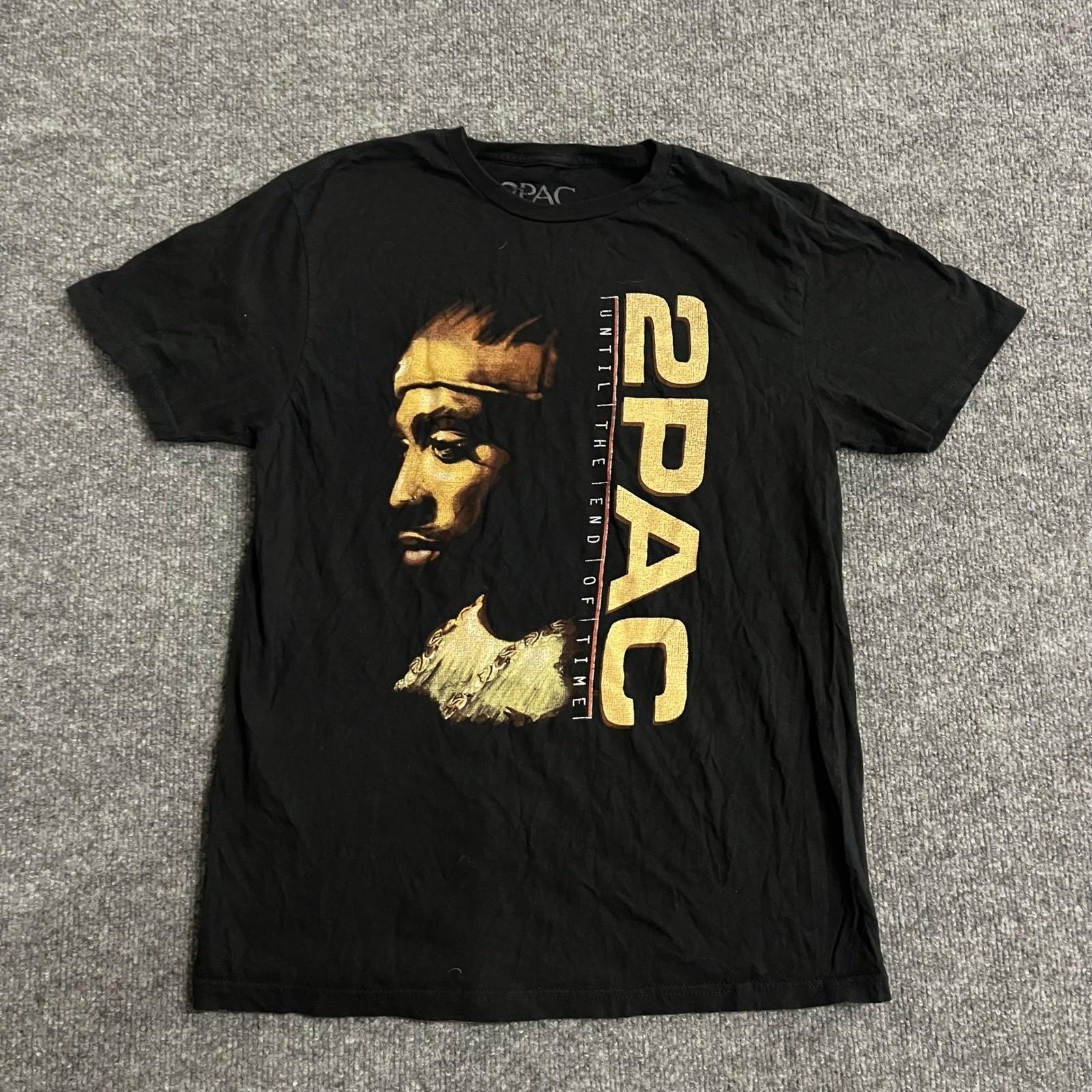 T-Shirt2Pac T-Shirt Mens Size M Black Until the End of Time Graphic Hip Hop Rap Tee L