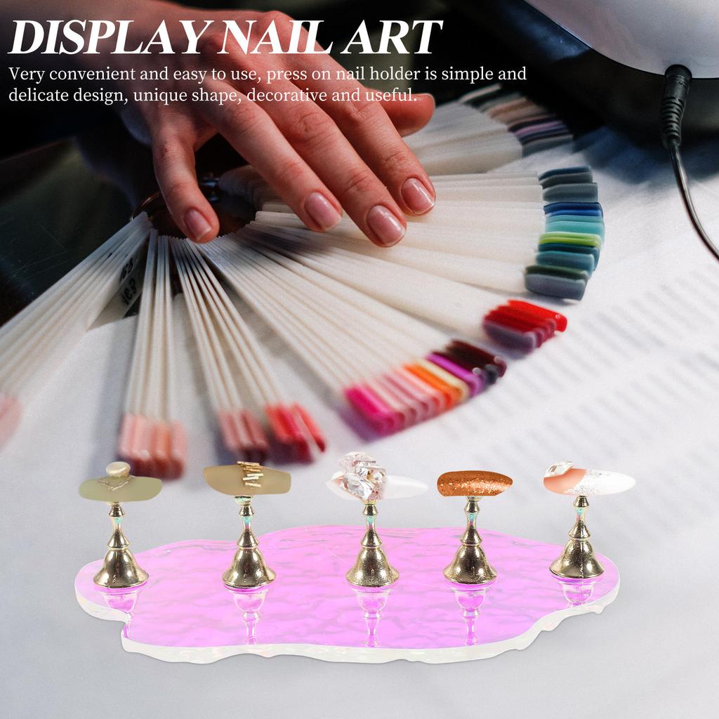 1Set Nail Tips Display Stand Aesthetic Functional Widely Used for Nail Art Practice and Decoration Press on Nails Stand