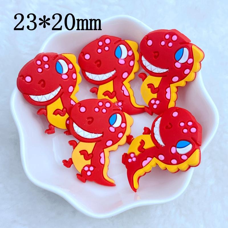 

10pcs New Cute Cartoon Little Dinosaur Series PVC Flexible Glue Flat Back DIY Scrapbook Embellishment Phone Craft Decoration