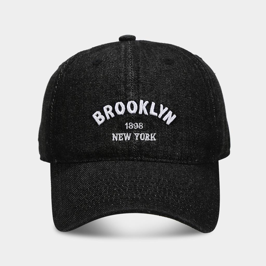 European and American Washed Denim Baseball Cap Big Head Circumference Letter Embroidery Women's Face Small Visor Men's Trendy Old Cap