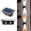Lampă LED de perete pentru exterior, impermeabilă: Lumină solară cu funcție sus-jos pentru grădină și pereți exteriori