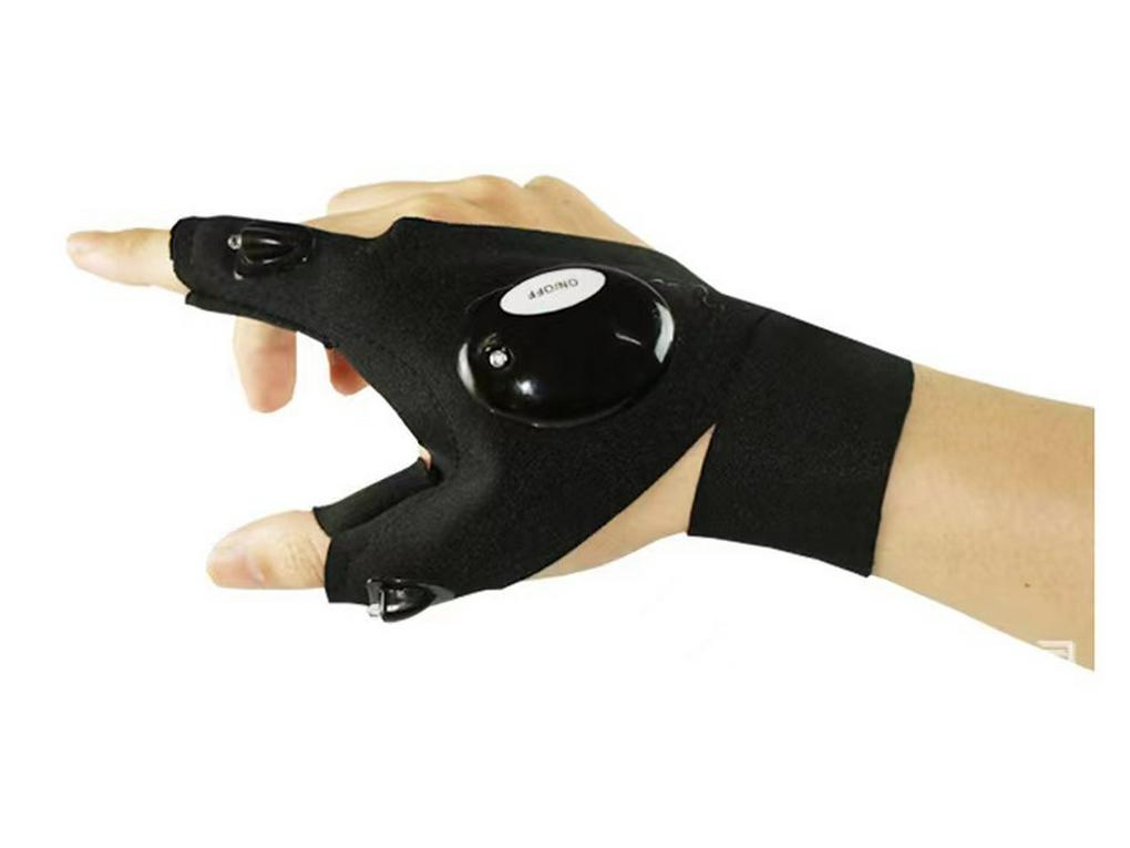 LED Flashlight Fishing Gloves - Luminous Finger Lamp for Night Fishing and Repairs