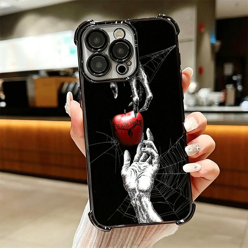 N-Notes D-Deaths Anime Ryuk Soft Phone Case For iPhone 15 16 17 Air 14 Pro Max 16E Plus 13 12 Mini Plating Anti-Fall Fundas