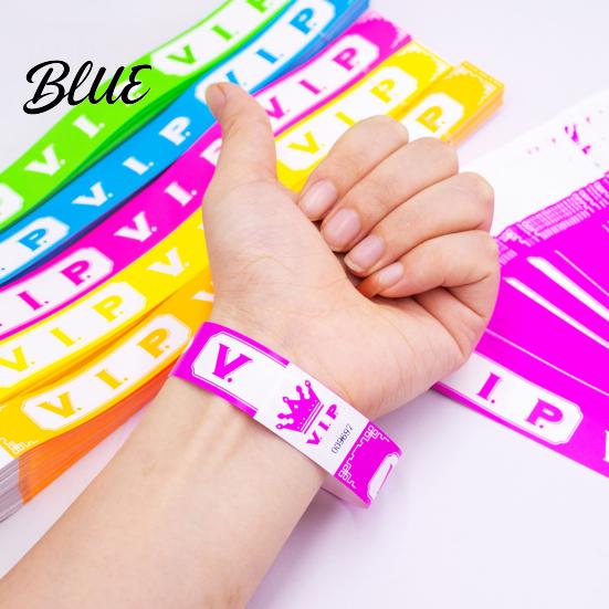 Party Wristbands 100 Pcs VIP Disposable Waterproof Fluorescent Color Bracelets