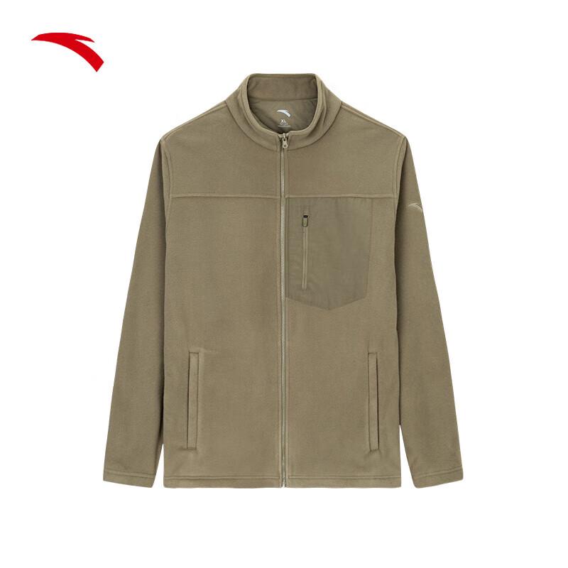 ANTA Men s Fleece-Lined Stand Collar Knit Sports Jacket XL