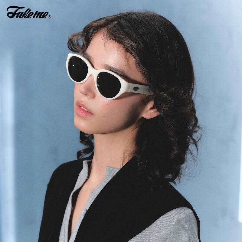 Fakeme Vintage Cat Eye UV Protection Sunglasses жемчужина белый