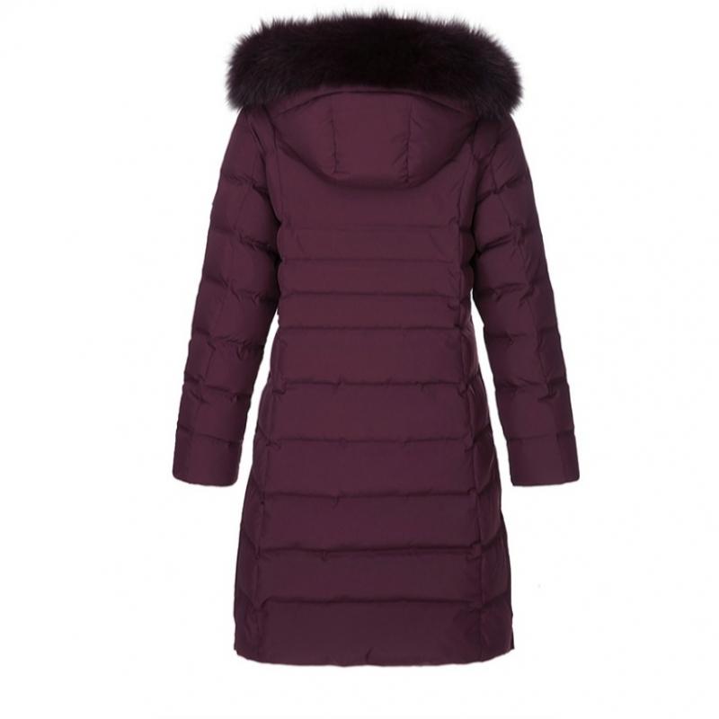  Mountia  Women S Fox Fur Long Padding Premium Eco Duck Down Plum