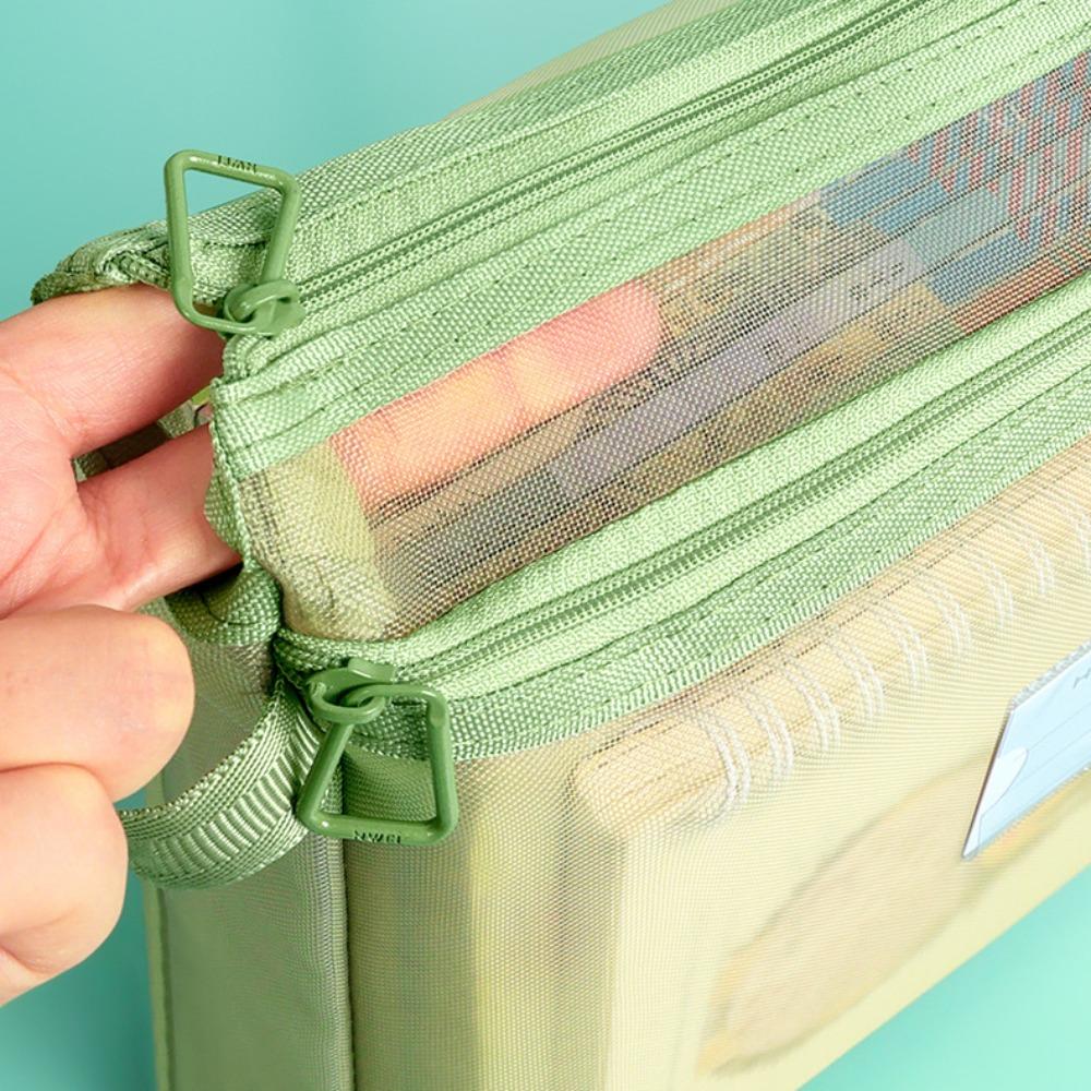 Borsa Multifunzionale a Rete con Cerniera Borsa Trasparente per Archiviazione Dati Materiale Scolastico Ufficio
