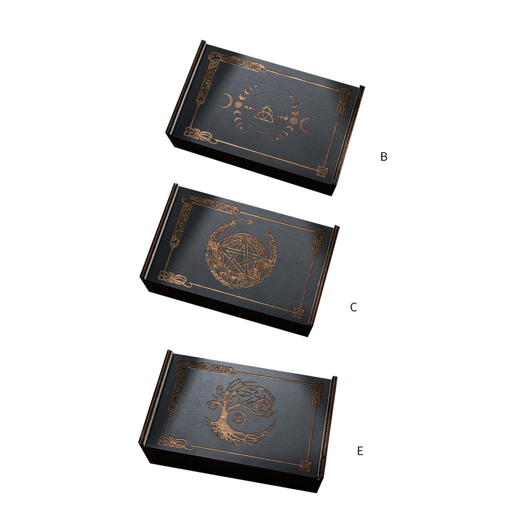 Wood Tarot Card Storage Case Push Pull Tarot Cards Storage Box Portable Card Container Astrologys Trinkets Box Enduring