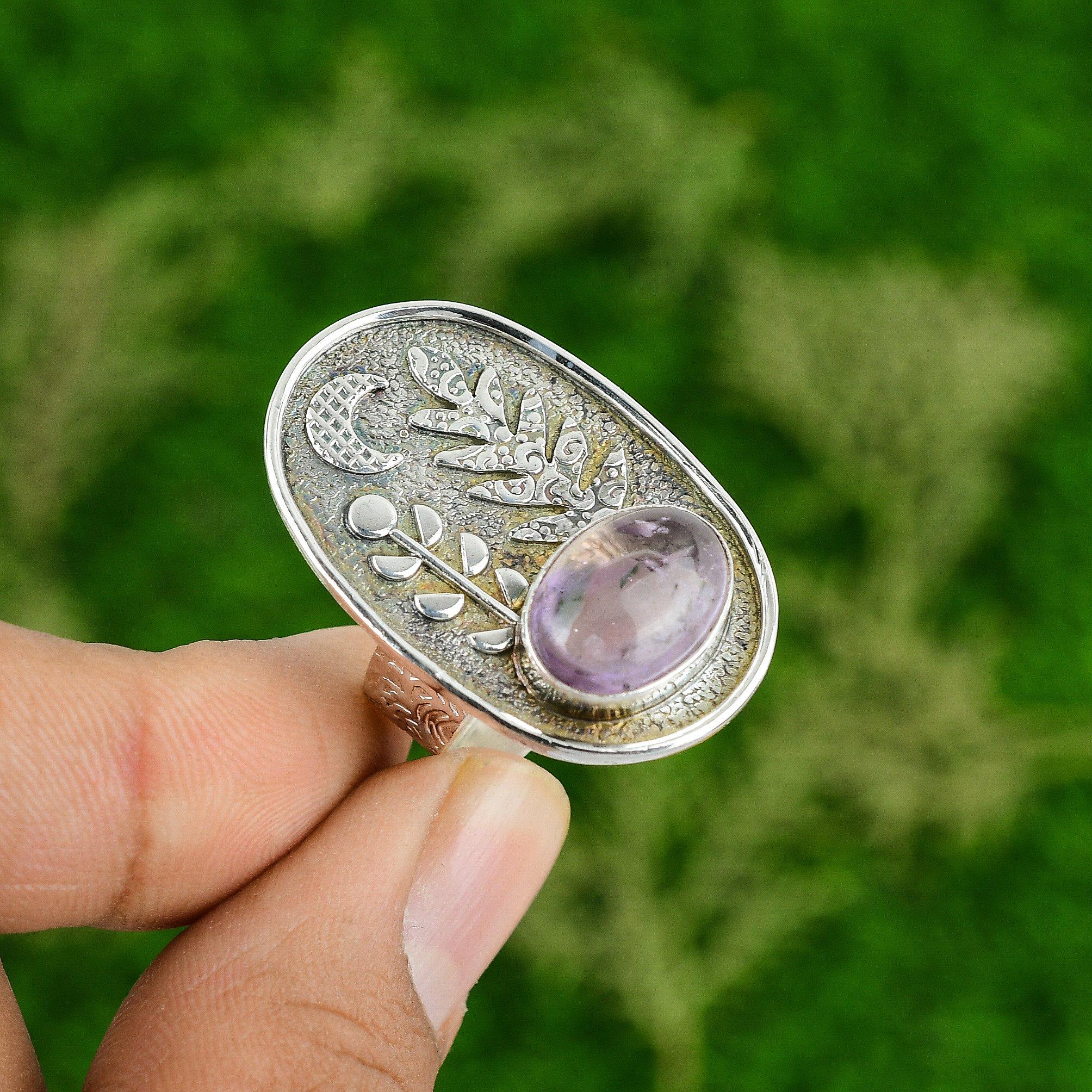 

Натуральный африканский аметист драгоценный камень обещание регулируемое кольцо серебро 925 пробы для девушек Adjustable