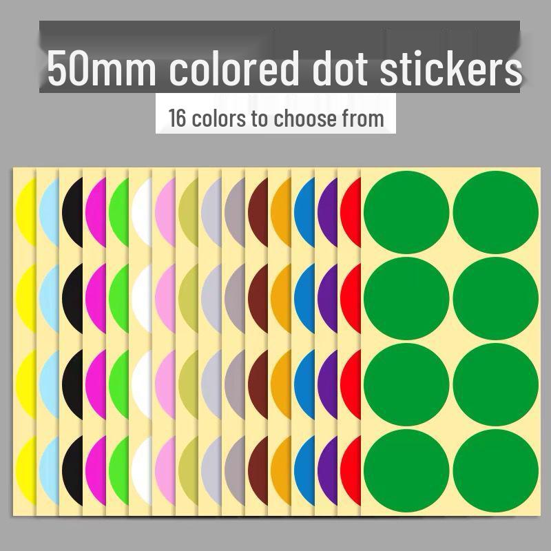 Multicolor Writable Round Dot Stickers - 16 Colors