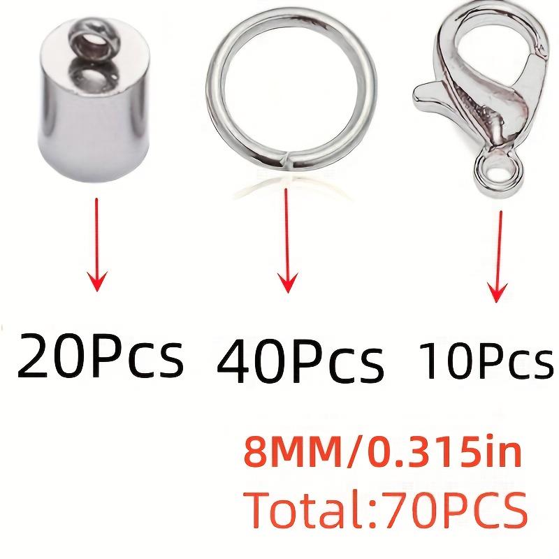 70 Pièces/Lot 3 4 5 6 8 9 10mm Fermoirs Mousquetons Crochets Embouts à Sertir Connecteurs Pour Fournitures d'Apprêts de Fabrication de Bijoux