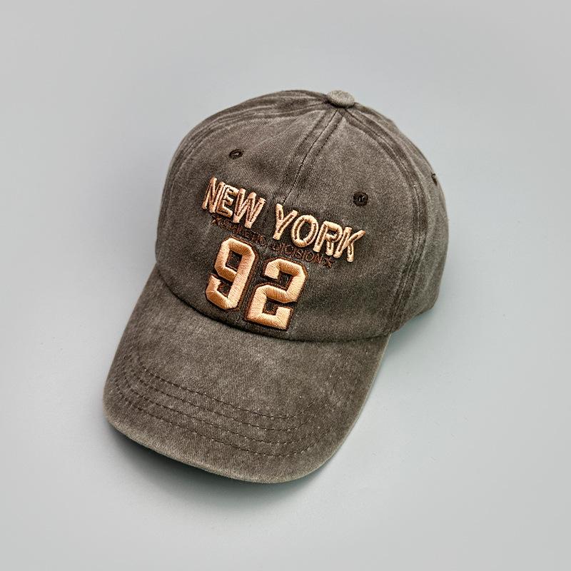 Embroidery Letter Wide Brim Baseball Cap Men And Women American Retro Retro Sunshade Fashion Cap