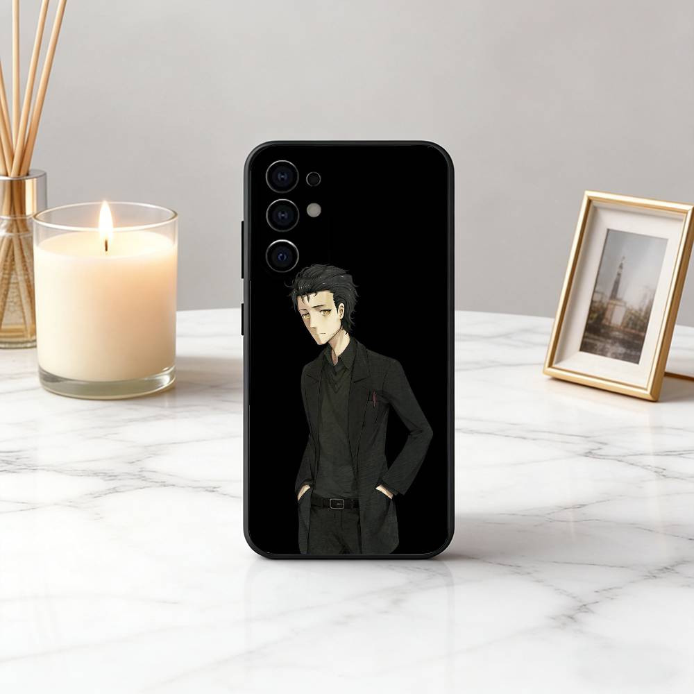 STEINS R-Rintaro O-Okabe GATE Phone Case Black Silicone Soft For Samsung S25,S24,S21,S22,S23,S30,Ultra,S20,Plus,Fe,Lite
