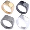 2026 Simple Fashion Ring Niche Rectangular Mirror Smooth Men's Ring