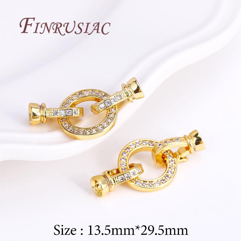 18K Gold Plated Brass with Zircon Clasps For Jewelry,Fasteners For Bracelets Connectors,Accessories DIY Jewelry Making Supplies