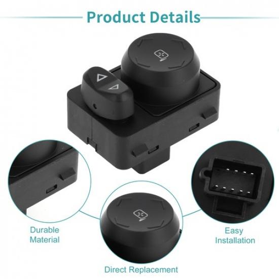 Car Mirror Switch Fit for Chevrolet Traverse 2009-2017 No.15808774 Black Metal