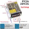 Dual-Output Voltage Switching Power Supply: 5V/12V/24V, 60W/120W/200W