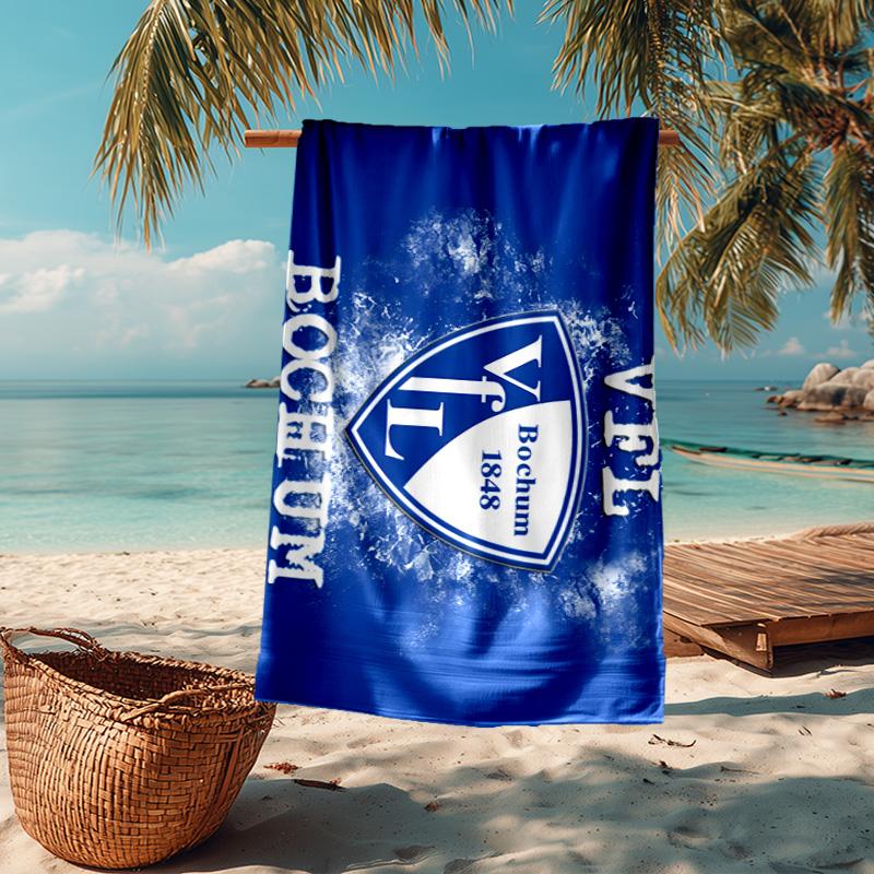 1PC Bochum Crest Beach Towel - Soft, Absorbent Microfiber, Lightweight, Ideal for The Beach, Parties, Travel, Camping fan gifts